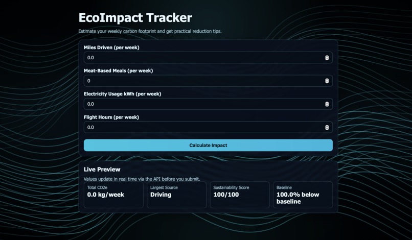 EcoImpact Tracker – screenshot 1