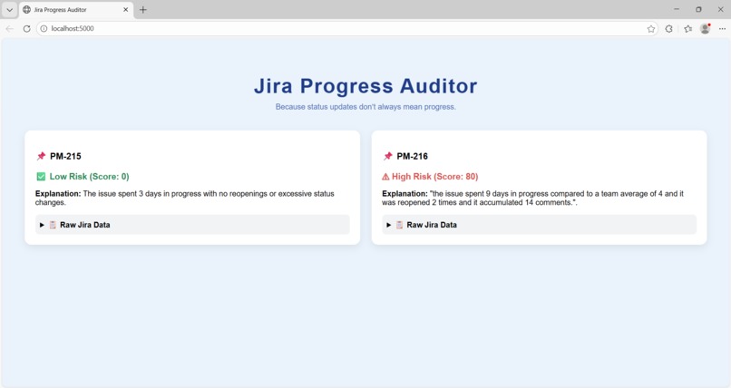 Jira Progress Auditor – screenshot 2