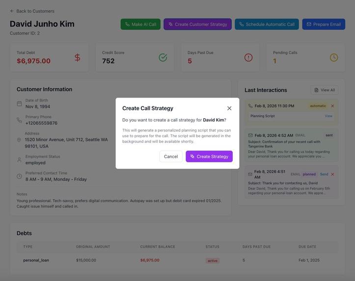 Scrooge | AI Voice Agent for Bank Debt Collection – screenshot 2