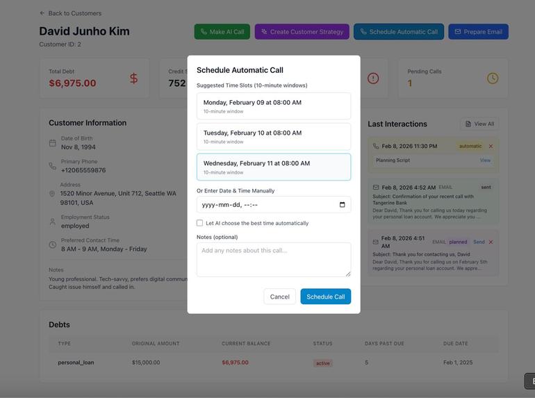 Scrooge | AI Voice Agent for Bank Debt Collection – screenshot 3