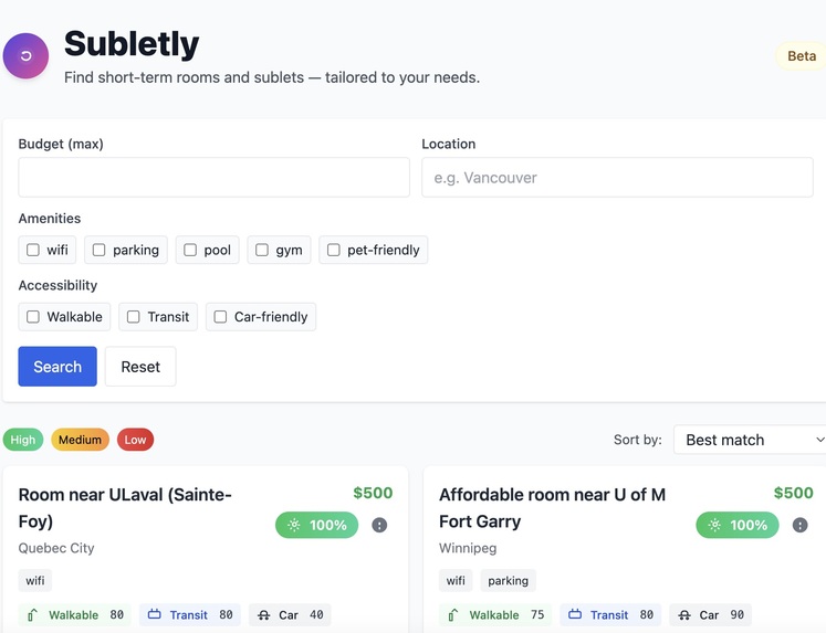 Subletly – screenshot 1