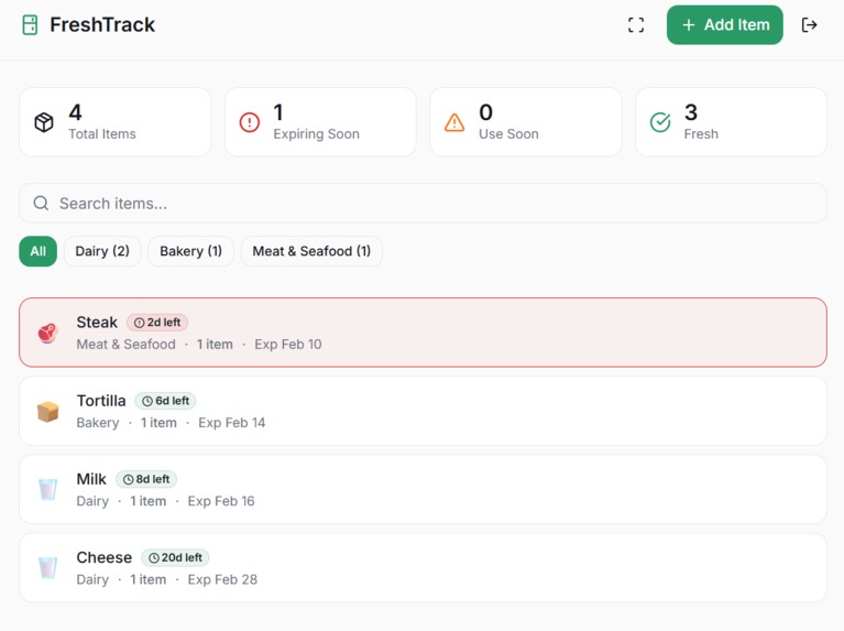 FreshTrack – screenshot 1