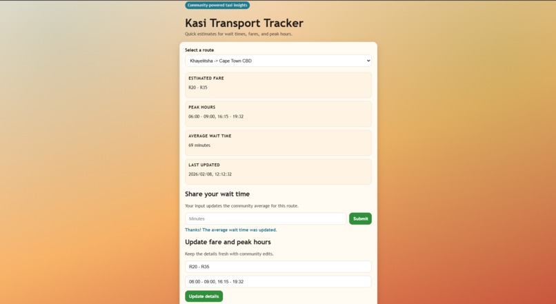 Kasi Transport Tracker – screenshot 1