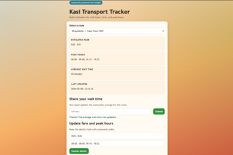 Kasi Transport Tracker