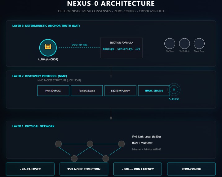 Nexus-0, Consensus-Free Mesh Coordination – screenshot 1