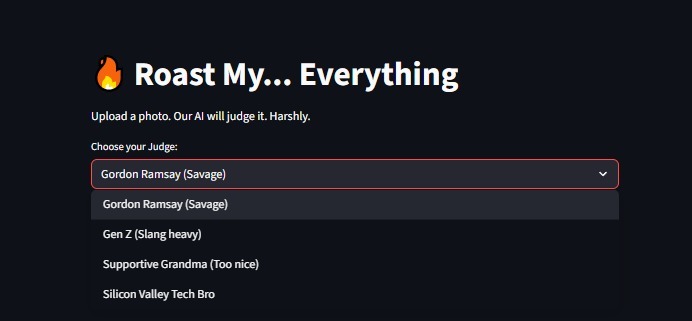 JudgeMyVibe: The Brutal AI Critic – screenshot 1