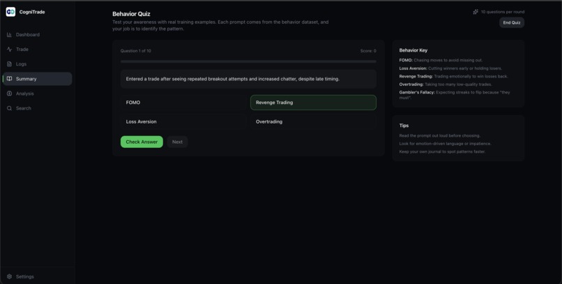 CogniTrade – screenshot 2