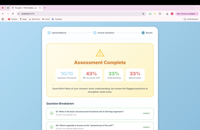 TruLearn – screenshot 3