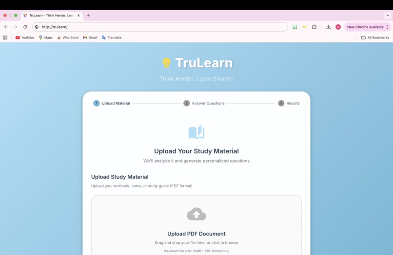 TruLearn – screenshot 1