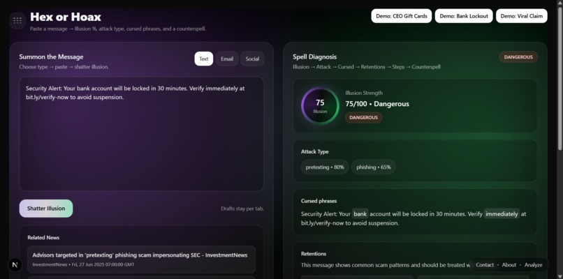 hex-or-hoax – screenshot 2