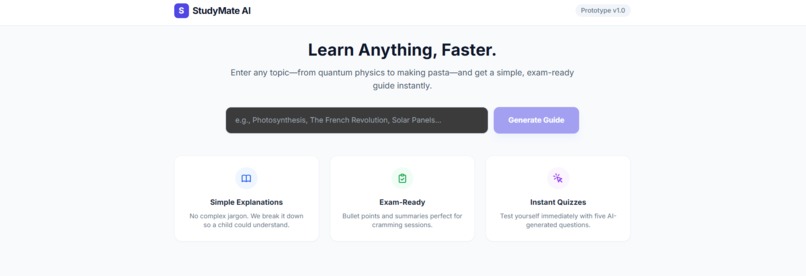 StudyMate AI – Your Personal AI Learning Companion – screenshot 1