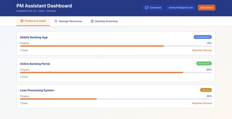 PM Assistant Dashboard – screenshot 1