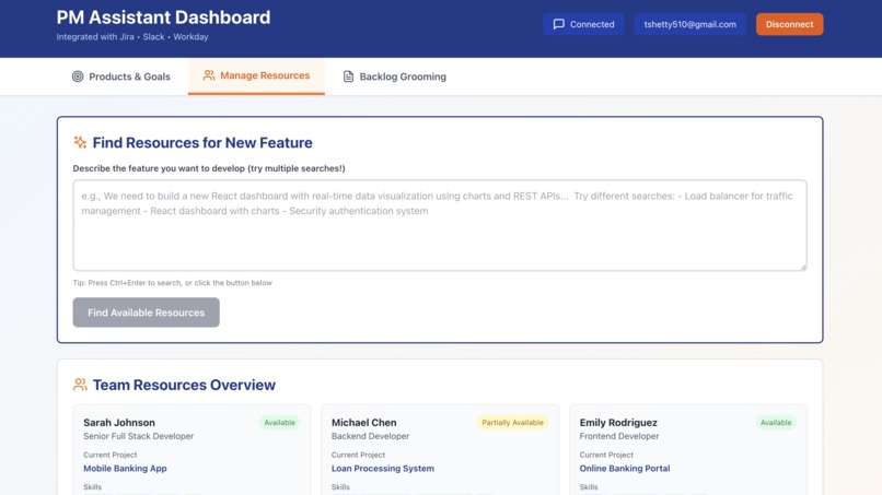 PM Assistant Dashboard – screenshot 3