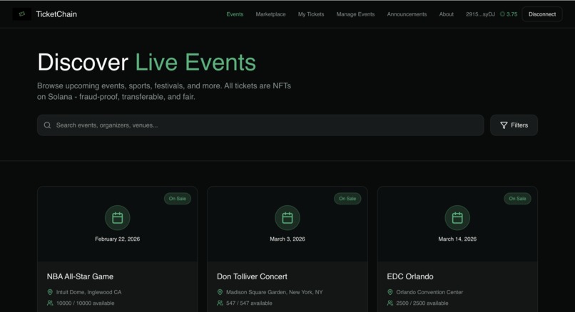 TicketChain – screenshot 2
