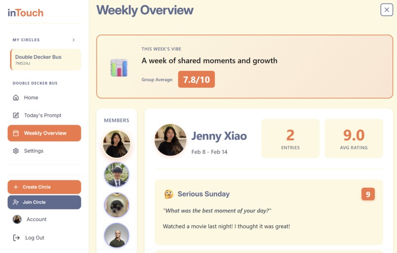 inTouch – screenshot 1