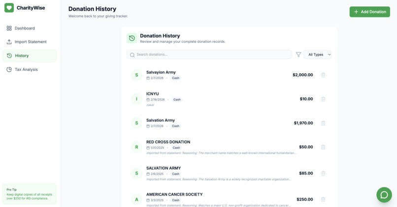 CharityWise – screenshot 3