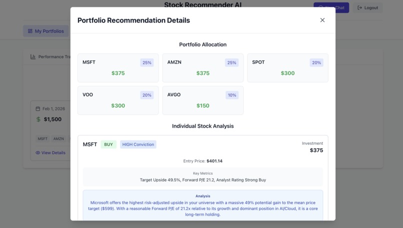 AI Stock Recommender – screenshot 5