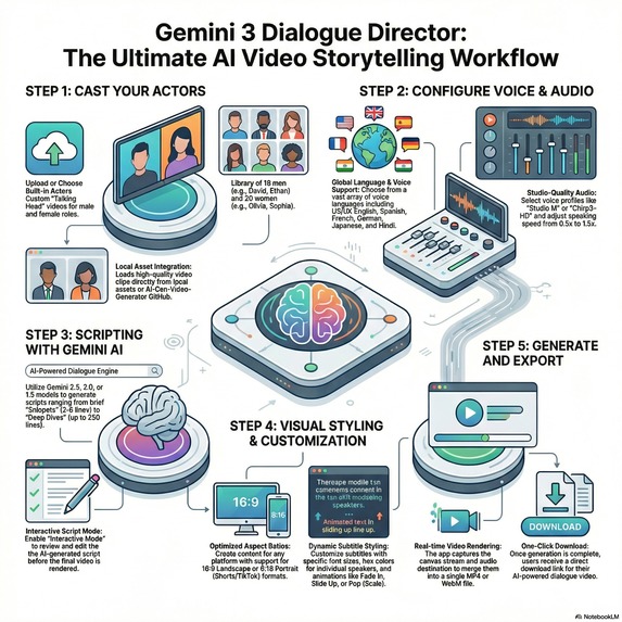 Gemini 3 Dialogue Director: AI Video Storyteller – screenshot 1
