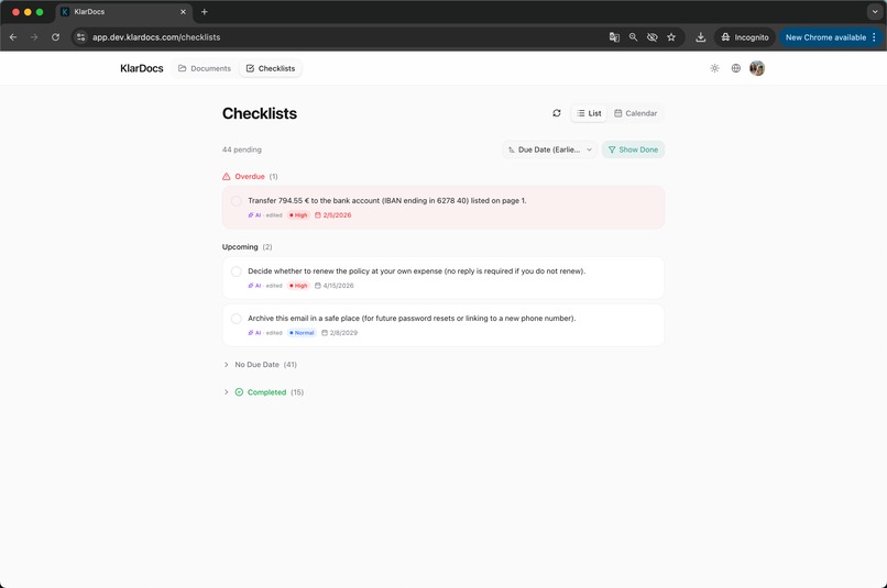 KlarDocs: AI Copilot for German Paperwork – screenshot 2
