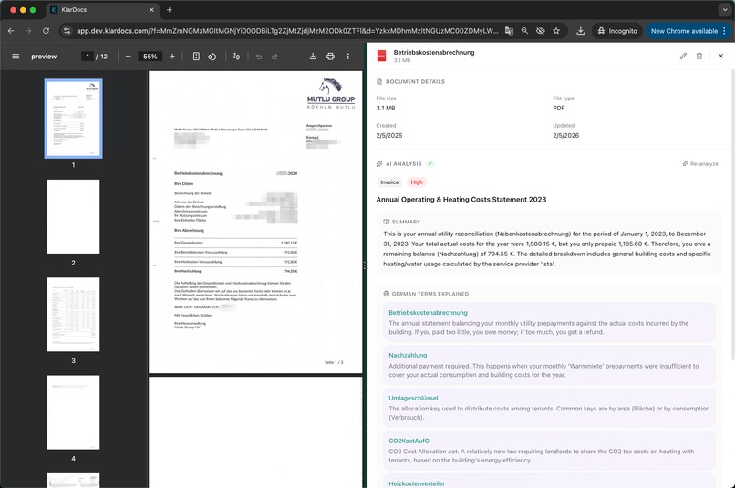KlarDocs: AI Copilot for German Paperwork – screenshot 6