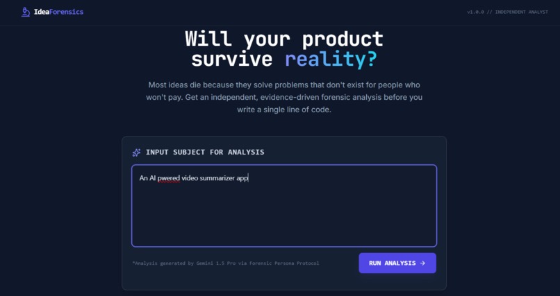 IdeaForensic – screenshot 1