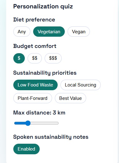 Sustainable platter – screenshot 1