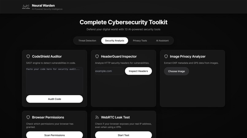 Neural Warden: AI Security Intelligence Suite – screenshot 3