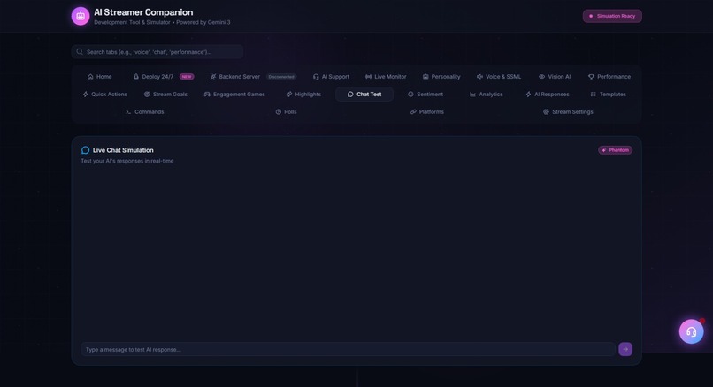 AI Streamer Companion- Development Tool & Simulator Gemini 3 – screenshot 3