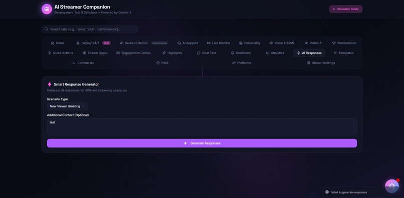 AI Streamer Companion- Development Tool & Simulator Gemini 3 – screenshot 8