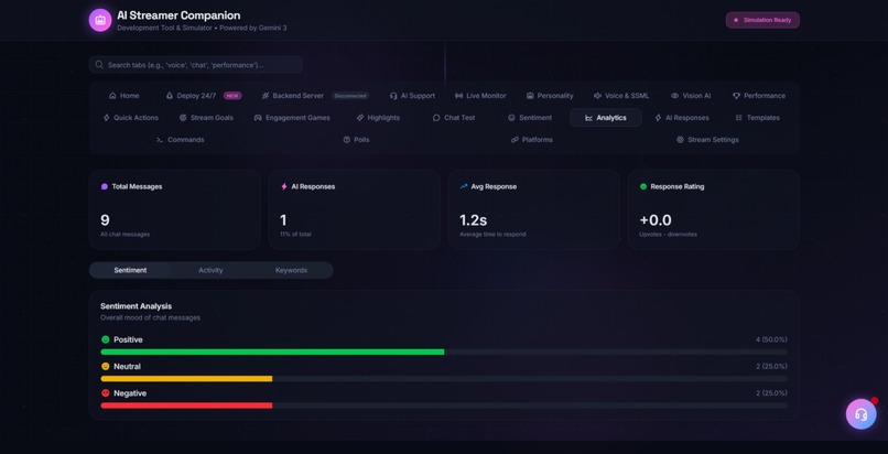 AI Streamer Companion- Development Tool & Simulator Gemini 3 – screenshot 10