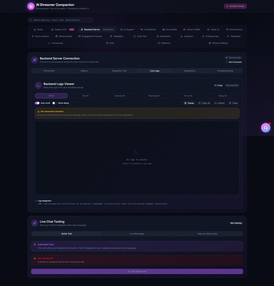 AI Streamer Companion- Development Tool & Simulator Gemini 3 – screenshot 12