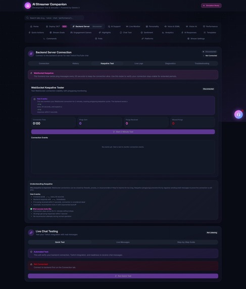 AI Streamer Companion- Development Tool & Simulator Gemini 3 – screenshot 16