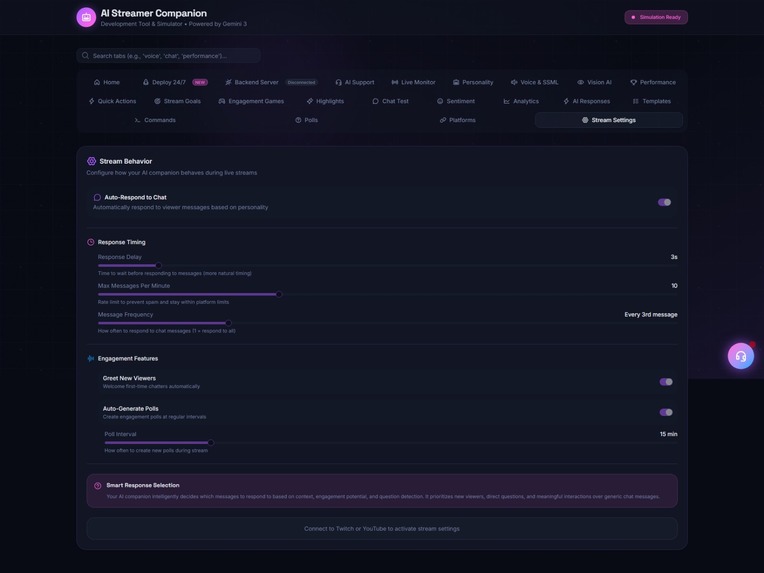 AI Streamer Companion- Development Tool & Simulator Gemini 3 – screenshot 24