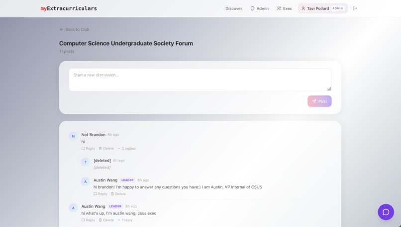 myEx(tracurriculars) – screenshot 5
