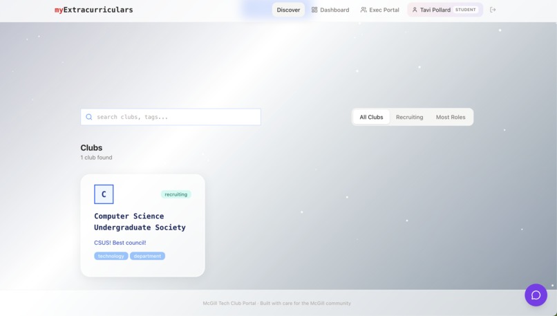 myEx(tracurriculars) – screenshot 2
