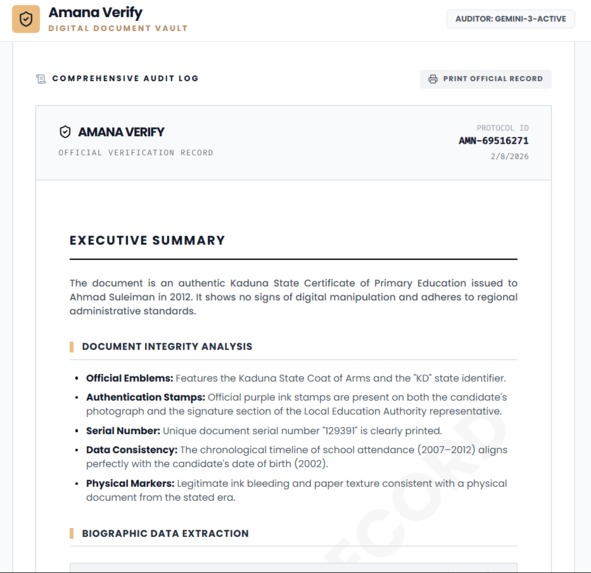 Amana Verify – screenshot 5
