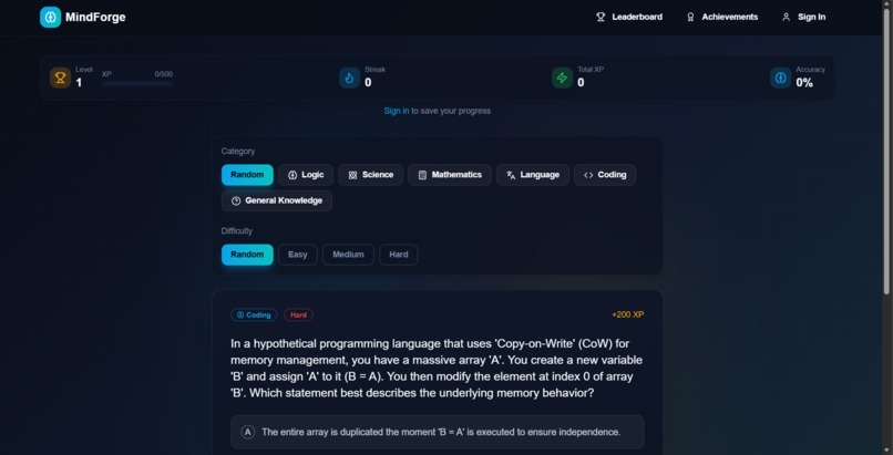 MindForge: Gemini-Powered Adaptive Learning – screenshot 1