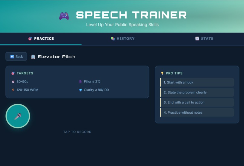 SpeechTrainer – screenshot 1