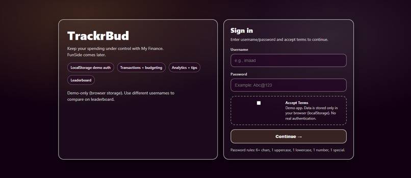 TrackrBud – screenshot 1