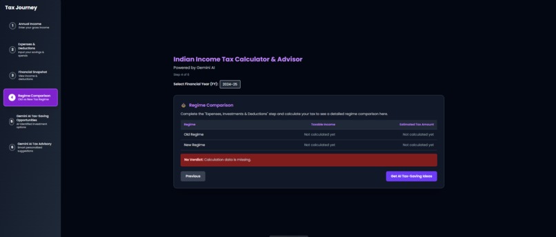 Indian Income Tax Calculator and Gemini AI Financial Advisor – screenshot 3