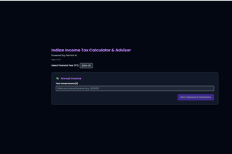 Indian Income Tax Calculator and Gemini AI Financial Advisor
