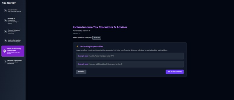 Indian Income Tax Calculator and Gemini AI Financial Advisor – screenshot 5