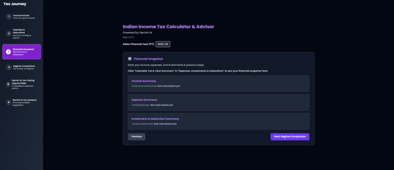 Indian Income Tax Calculator and Gemini AI Financial Advisor – screenshot 4