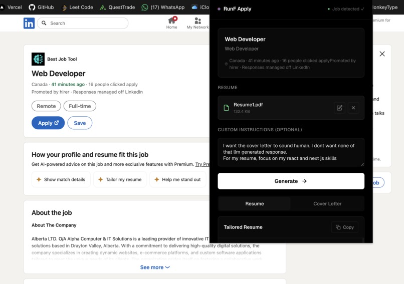 RUNF Apply – screenshot 2