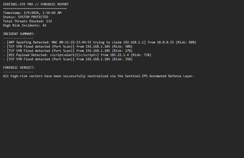 Sentinel-Eye: AI-Powered Autonomous Intrusion Defense System – screenshot 1