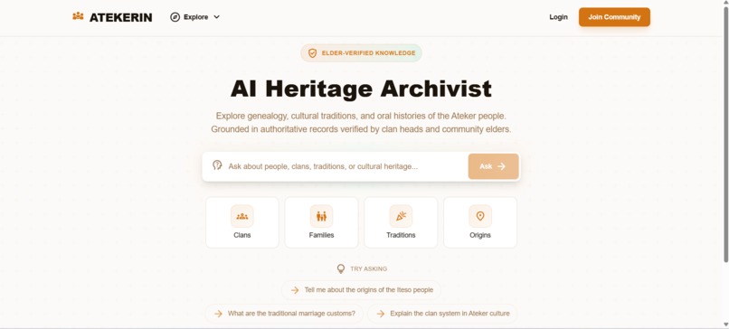 Atekerin: The AI-Powered Heritage Archive – screenshot 1