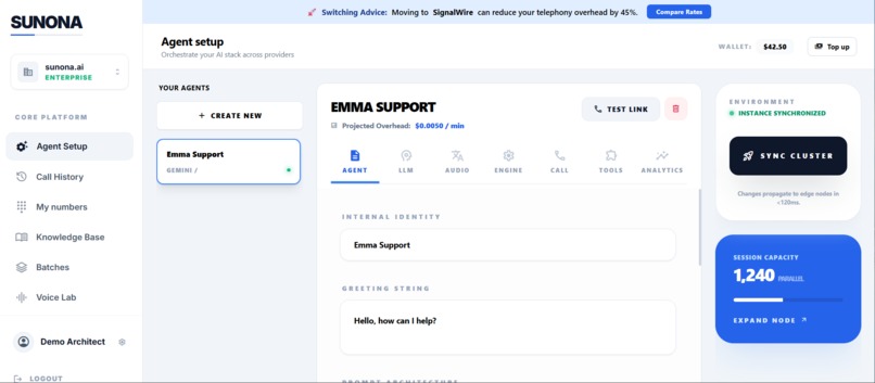 sunona voice agent. – screenshot 18