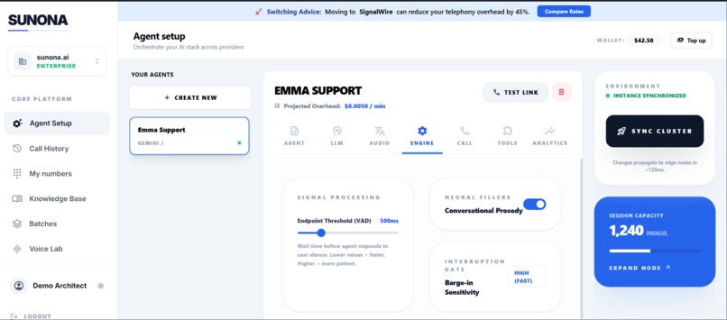 sunona voice agent. – screenshot 19
