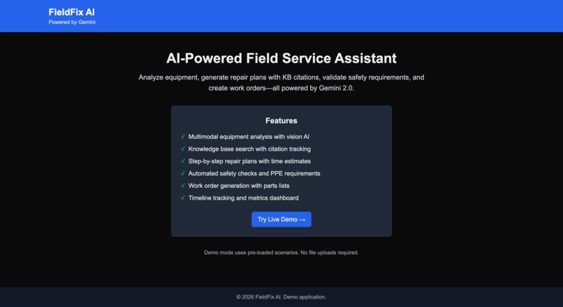 FieldFix AI — Audited Multimodal Repair Intelligence – screenshot 2
