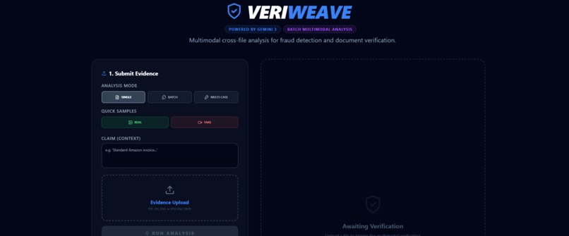 VeriWeave - AI-Powered Forensic Analysis – screenshot 1